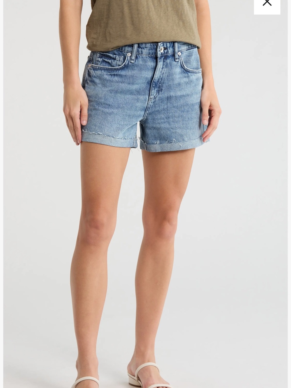 rag & bone | Medium Wash Dylan Cuffed Denim Jean Shorts NWT